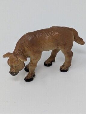 Schleich Farm Cow Calf Grazing Brown 1992